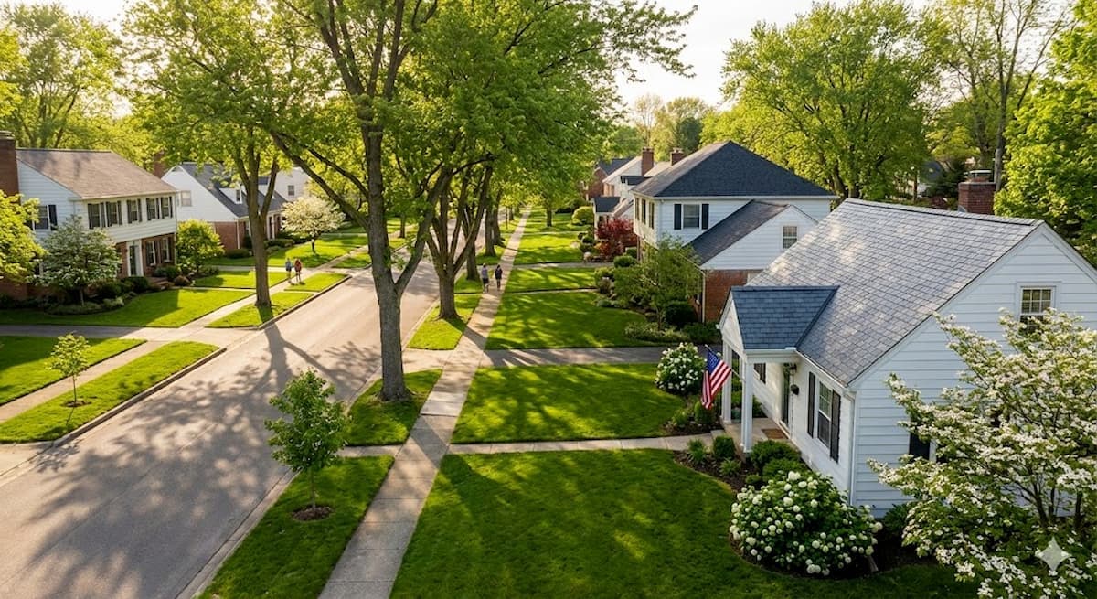 Typical Columbus Ohio suburban neighborhood served by DiYanni Roofing