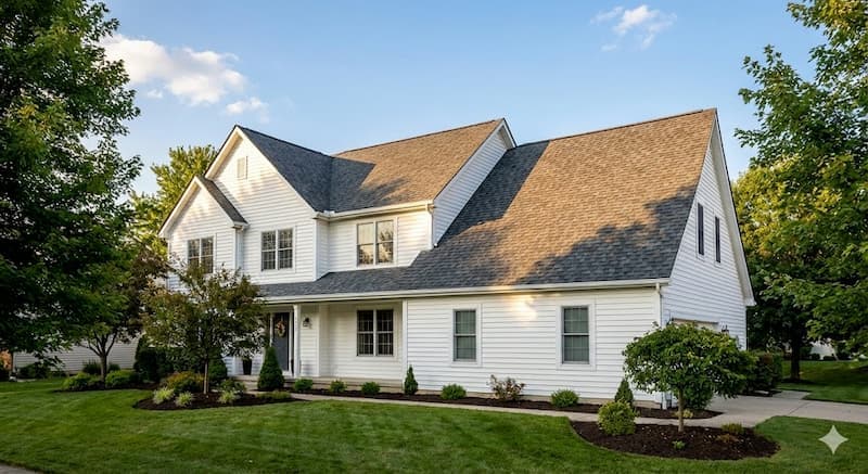New roof on Upper Arlington Ohio Tudor Revival home