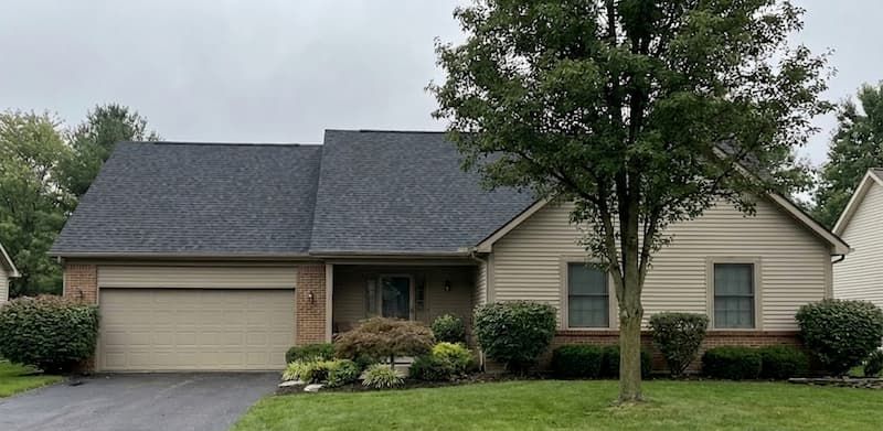 Newly installed roof on ranch home in Westerville Ohio by DiYanni Roofing