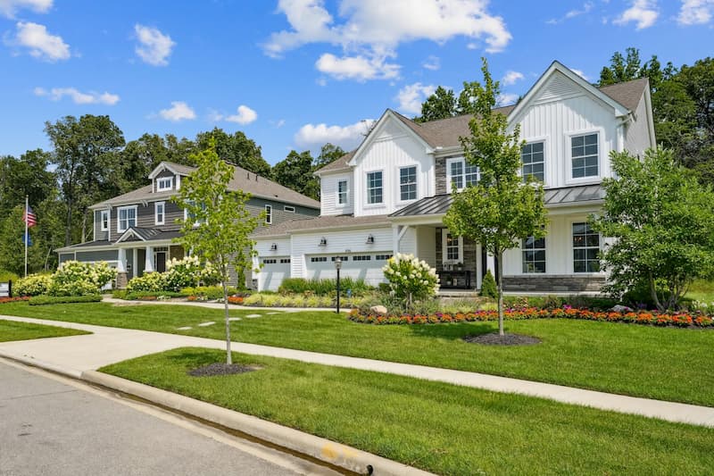 Luxury Dublin Ohio home with complex roof lines and premium architectural shingles