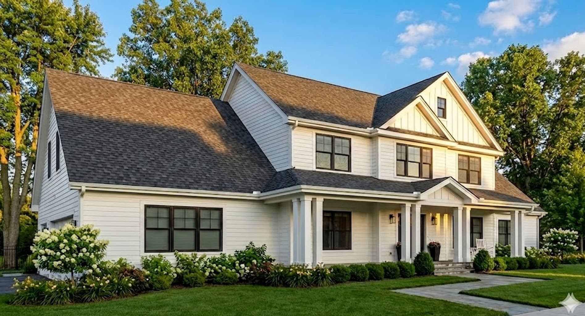 Beautiful colonial home in Columbus with a brand new roof installed by DiYanni Roofing