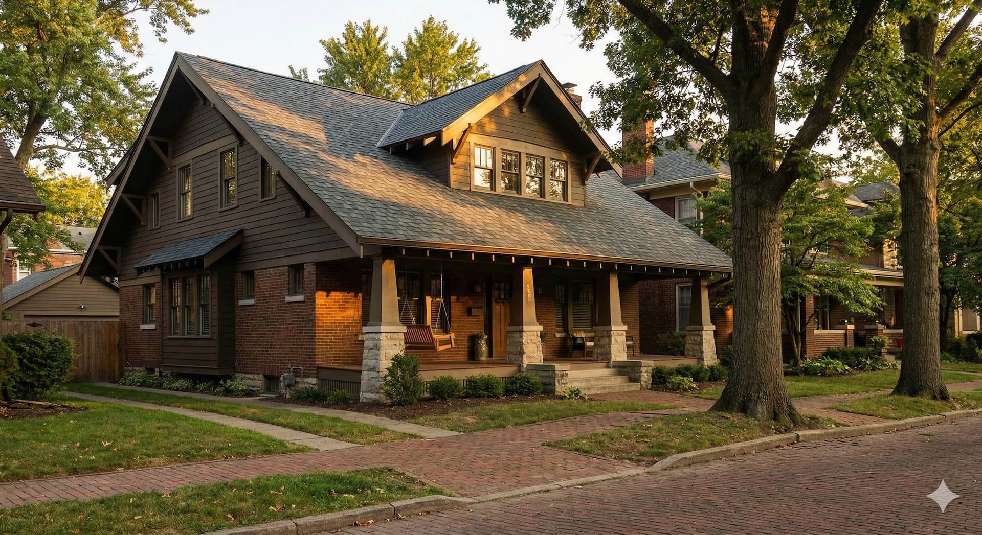 Professional roofer conducting detailed inspection on residential roof